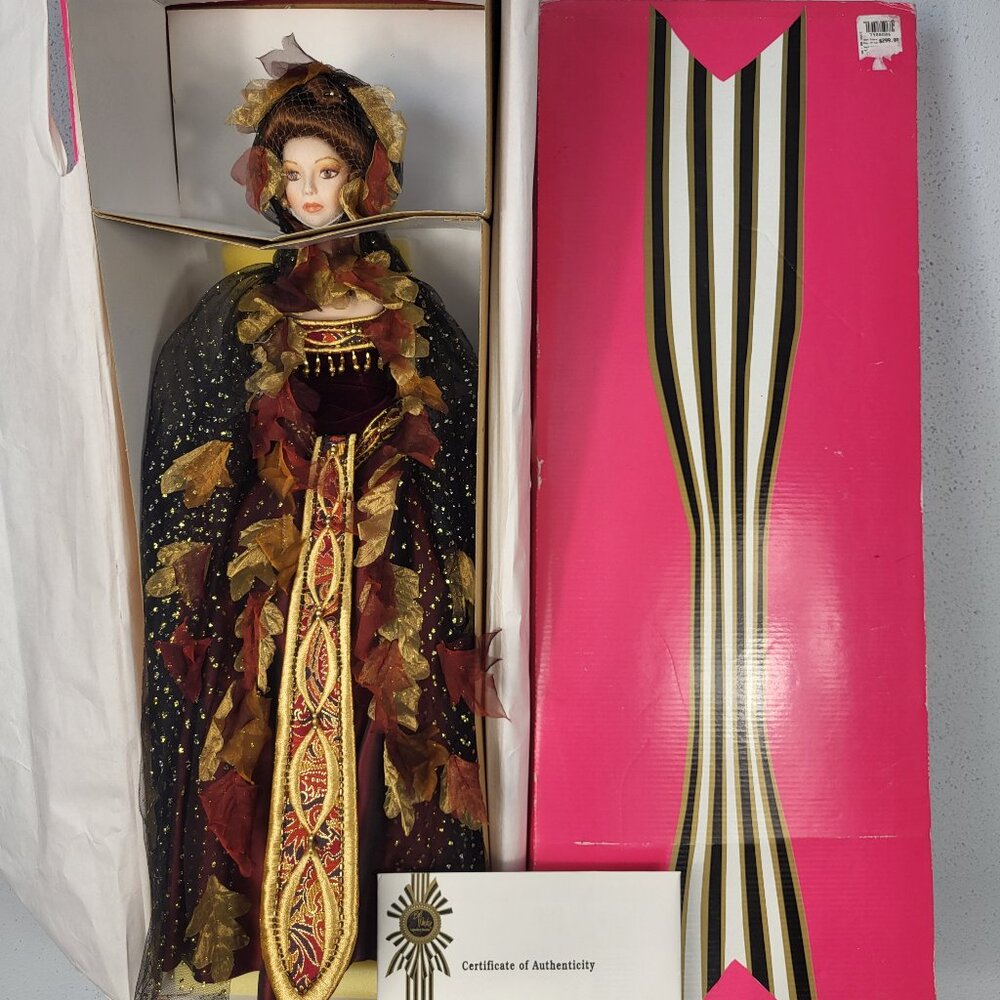 NEW~$300~BOB MACKIE~22" AUTUMN SEASON LEGENDARY BEAUTIES PORCELAIN DOLL W/COA